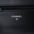 Aged Calfskin Quilted Lucky Charms 2.55 Reissue Wallet On Chain WOC Black