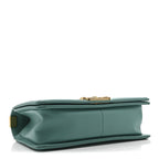 Lambskin Quilted Medium Boy Flap Green