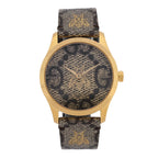 Stainless Steel Canvas 38mm G-Timeless GG Supreme Bee Quartz Watch Brown