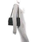 Caviar Quilted Jumbo Double Flap Black