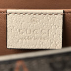 GG Supreme Monogram Berry Textured Dollar Calfskin Small Padlock Shoulder Bag Beige Ebony Light Copper Mystic White
