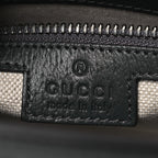 GG Supreme Monogram Textured Dollar Calfskin Web Small Ophidia Shoulder Bag Grey Black Graphite Grey
