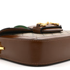 GG Supreme Monogram Web Mini Horsebit 1955 Shoulder Bag Beige Brown Sugar