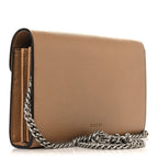 Dollar Calfskin Crystal Mini Dionysus Chain Wallet Natural Tan Black Diamond