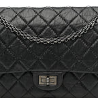 Aged Calfskin Quilted 2.55 Reissue 226 Flap So Black