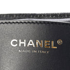 Denim Quilted Medium Chanel 25 Handbag Dark Blue