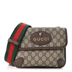 GG Supreme Monogram Web Small Neo Vintage Double Flap Messenger Bag Beige New Acero