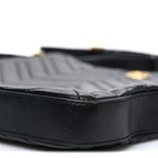 Calfskin Matelasse GG Marmont Flat Messenger Bag Black