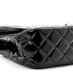 Patent Quilted Jumbo Double Flap Black