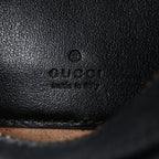Calfskin Matelasse Chevron Mini GG Marmont Half Moon Hobo Black