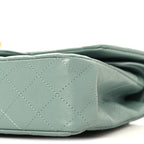 Caviar Quilted Medium Double Flap Dark Green