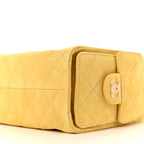 Suede Quilted Mini Chanel 25 Handbag Yellow
