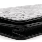 Caviar Camellia Embossed Wallet On Chain WOC Black