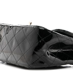 Patent Calfskin Quilted Mini Square Flap Black