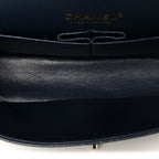 Caviar Quilted Medium Double Flap Navy