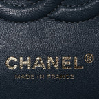 Caviar Quilted Small Double Flap Dark Grey
