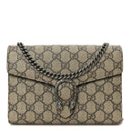 GG Supreme Monogram Mini Dionysus Chain Wallet Beige Taupe