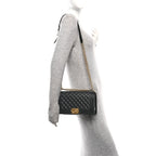 Lambskin Quilted Medium Boy Flap Black