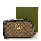 Monogram Matelasse Diagonal Small GG Marmont Chain Shoulder Bag Beige Black