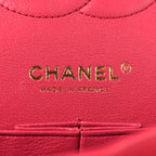 Caviar Quilted Medium Double Flap Dark Pink