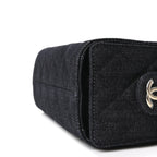 Denim Quilted Mini Chanel 25 Handbag Dark Blue