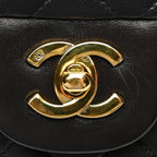 Lambskin Quilted Small Double Flap Black
