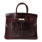 Shiny Porosus Crocodile Birkin 35 Bourgogne