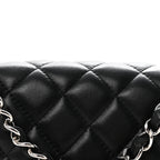 Lambskin Quilted Mini Rectangular Flap Black