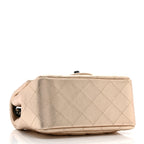 Metallic Lambskin Quilted Mini Square Flap Gold Black
