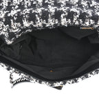 Tweed Quilted Maxi Chanel 19 Flap Black Silver Ecru