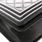 Lambskin Quilted Medium Boy Flap Black