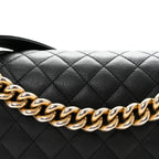 Calfskin Quilted New Medium Boy Flap Black