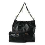 Shiny Calfskin Quilted Small Chanel 22 Black