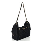 Denim Quilted Mini Chanel 25 Handbag Dark Blue