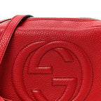 Pebbled Calfskin Small Soho Disco Bag Vibrant Red