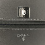 Lambskin Crystal Quilted Wallet On Chain WOC Grey