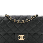 Lambskin Quilted Mini Rectangular Flap Black
