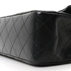 Lambskin Quilted Medium Double Flap Black