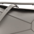 Soft Grained Calfskin Small Puzzle Edge Bag Pearl Grey