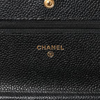 Caviar Quilted Wallet on Chain WOC Black