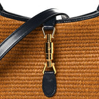 Straw Lux Boarded Dyana Lux Calfskin Small Jackie 1961 Hobo Dark Natural Blue