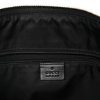 GG Supreme Monogram Calfskin Web Medium Flat Messenger Bag Beige Ebony Black
