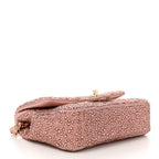 Lambskin Crystal Diamante Small Flap Light Pink