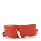 Caviar Quilted Filigree Vanity Clutch With Chain Blue White Red