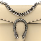 Textured Calfskin Crystal Mini Dionysus Shoulder Bag Mystic White