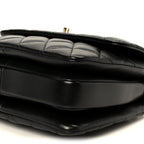 Lambskin Quilted Small Trendy CC Dual Handle Flap Bag Black
