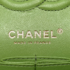 Caviar Quilted Small Double Flap Green