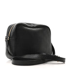 Pebbled Calfskin Small Soho Disco Bag Black