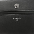 Caviar Quilted Boy Wallet On Chain WOC Black