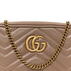 Calfskin Matelasse Mini GG Marmont Chain Crossbody Bag Porcelain Rose
